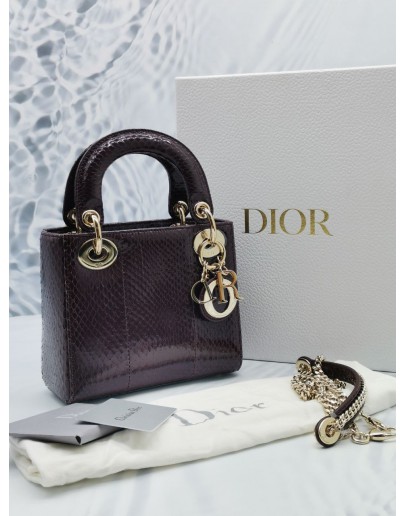 Lady dior mini python best sale